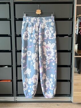Adidas Floral Tie-Dye Track Joggers in Light Blue, White & Lavender